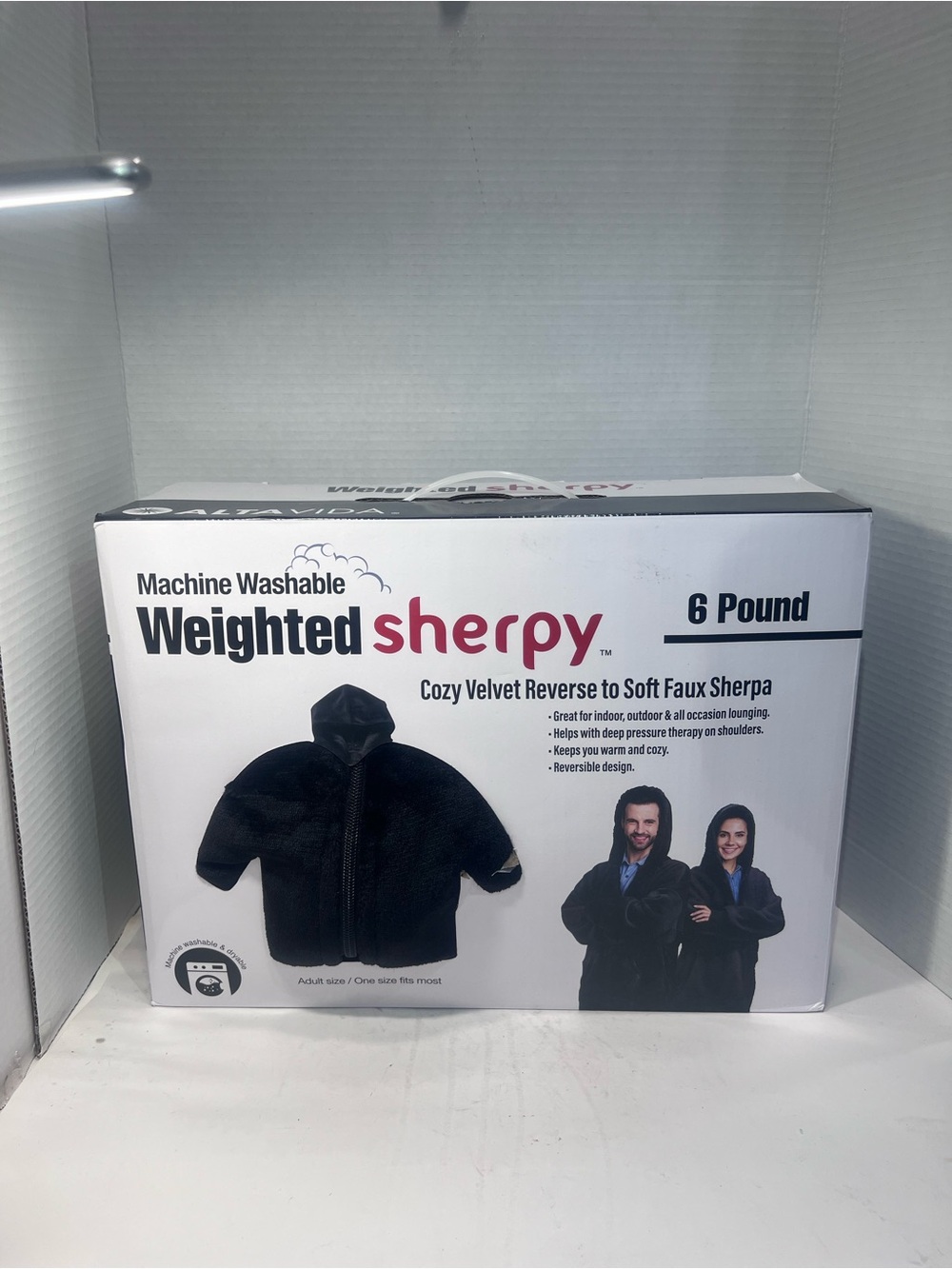 Weighted Cozy Sherpa Throw - Black - 6 Pound